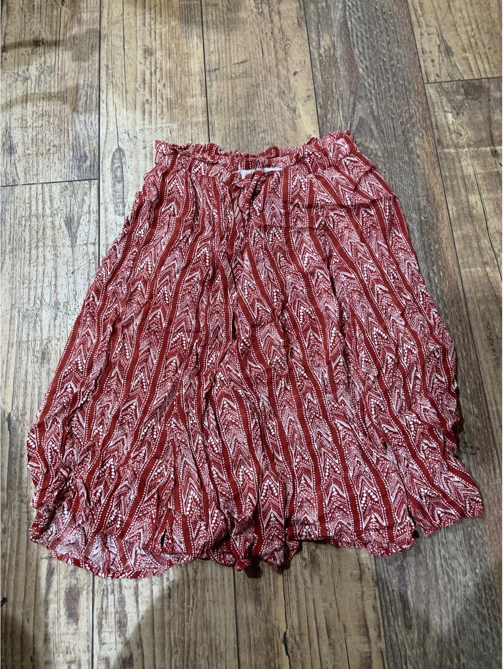 Red White Printed skirt